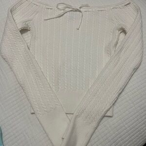 Hollister Cream Off-the-Shoulder Sweater